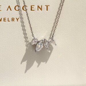 Lily of the Valley Cluster Pendant Necklace | 1.5 CT Moissanite Floral Cluster